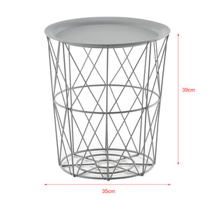Set de 3 Tables Gigognes Worcester Métal Plateau Amovible  [en.casa] 