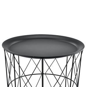 Set de 3 Tables Gigognes Worcester Métal Plateau Amovible  [en.casa] 