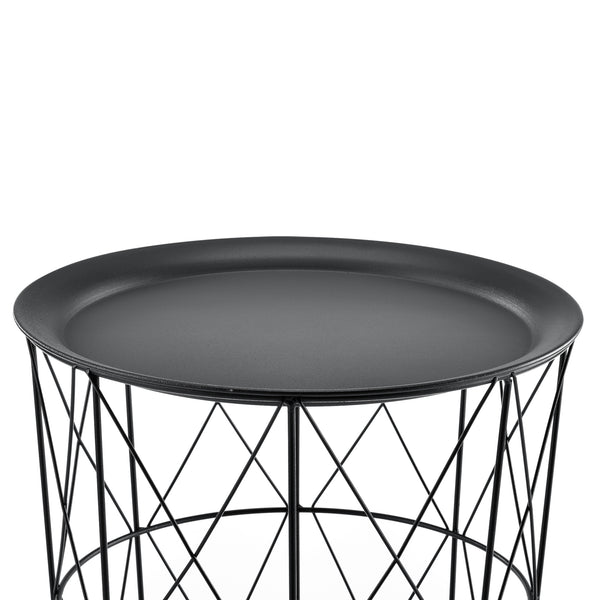 Set de 3 Tables Gigognes Worcester Métal Plateau Amovible  [en.casa] 