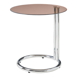 Bijzettafel Ylivieska rond met glasplaat 46x45 cm [en.casa]