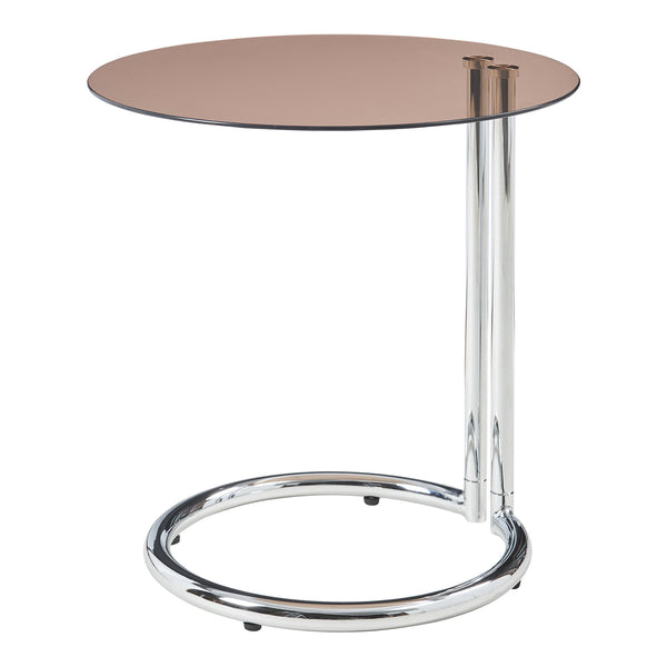 Bijzettafel Ylivieska rond met glasplaat 46x45 cm [en.casa]