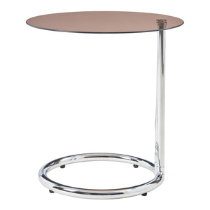 Bijzettafel Ylivieska rond met glasplaat 46x45 cm [en.casa]