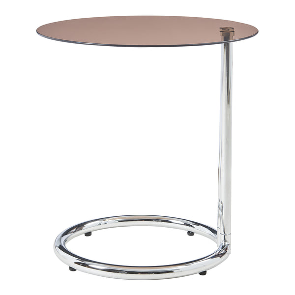 Bijzettafel Ylivieska rond met glasplaat 46x45 cm [en.casa]