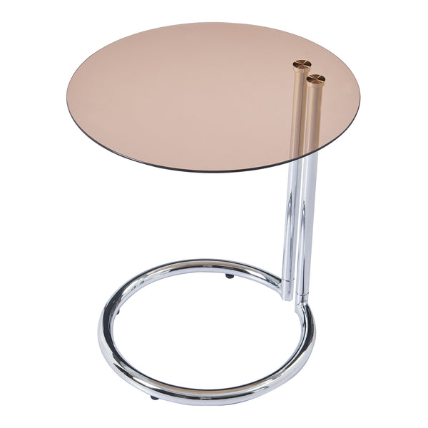 Bijzettafel Ylivieska rond met glasplaat 46x45 cm [en.casa]