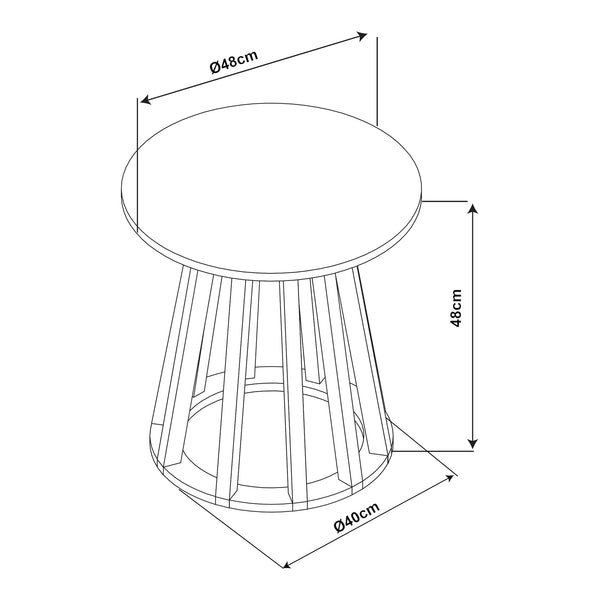 Bijzettafel Buzzard rond [en.casa]