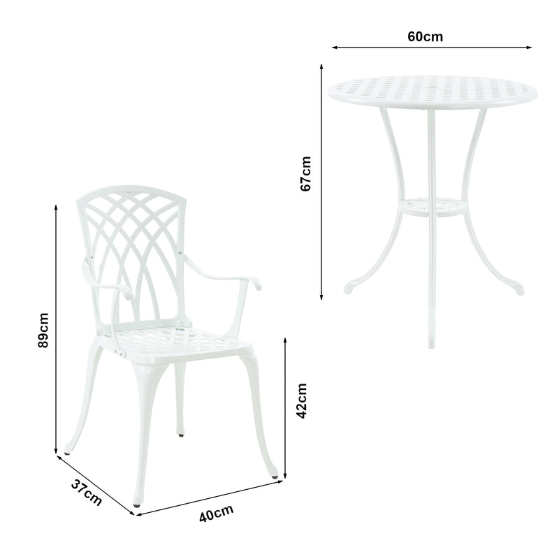 Croquis coté Set de bistrot de jardin Vena casa.pro
