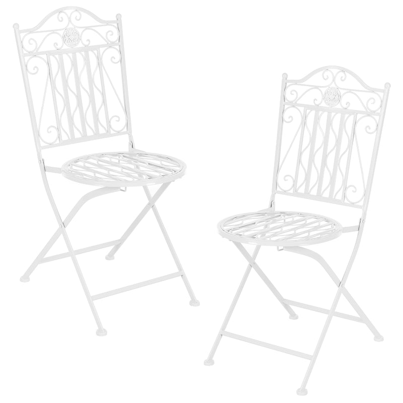 Croquis coté Set de Bistrot Biella pour Jardin Métal couleurs différentes [en.casa]
