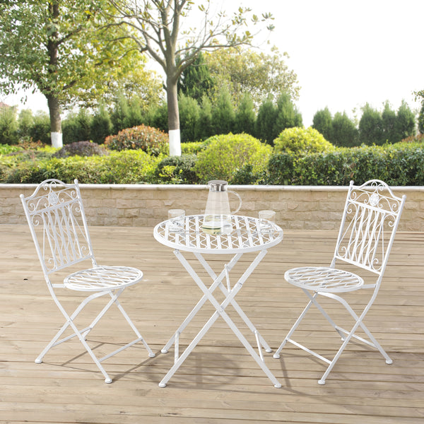 Bistroset Biella metaal tuintafel met 2 tuinstoelen - 3 varianten