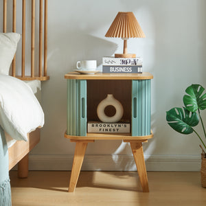 Table d'appoint Tysvær bambou 59 x 45 x 45 cm [en.casa]