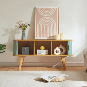 Meuble TV Tysvær bambou 120 x 40 x 58 cm [en.casa]