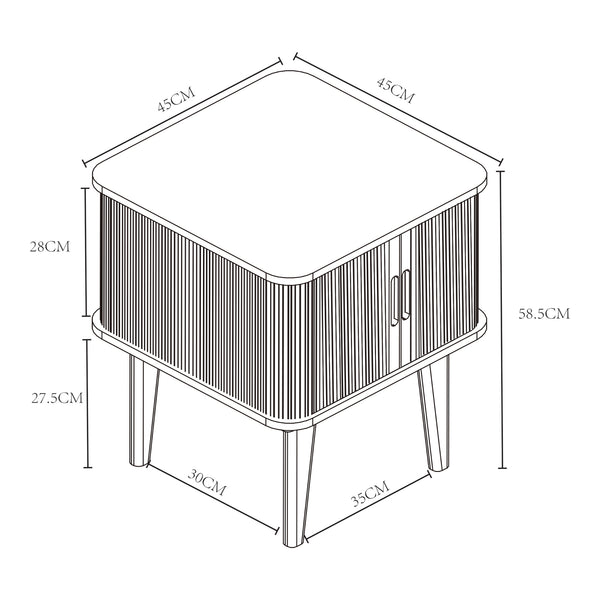 Table d'appoint Tysvær bambou 59 x 45 x 45 cm [en.casa]