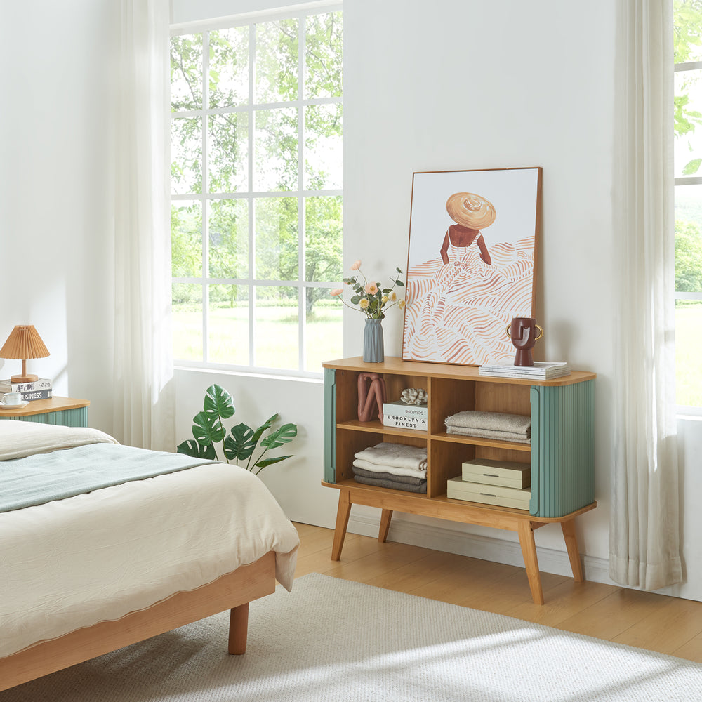 Buffet Tysvær bambou 110 x 40 x 80 cm [en.casa]