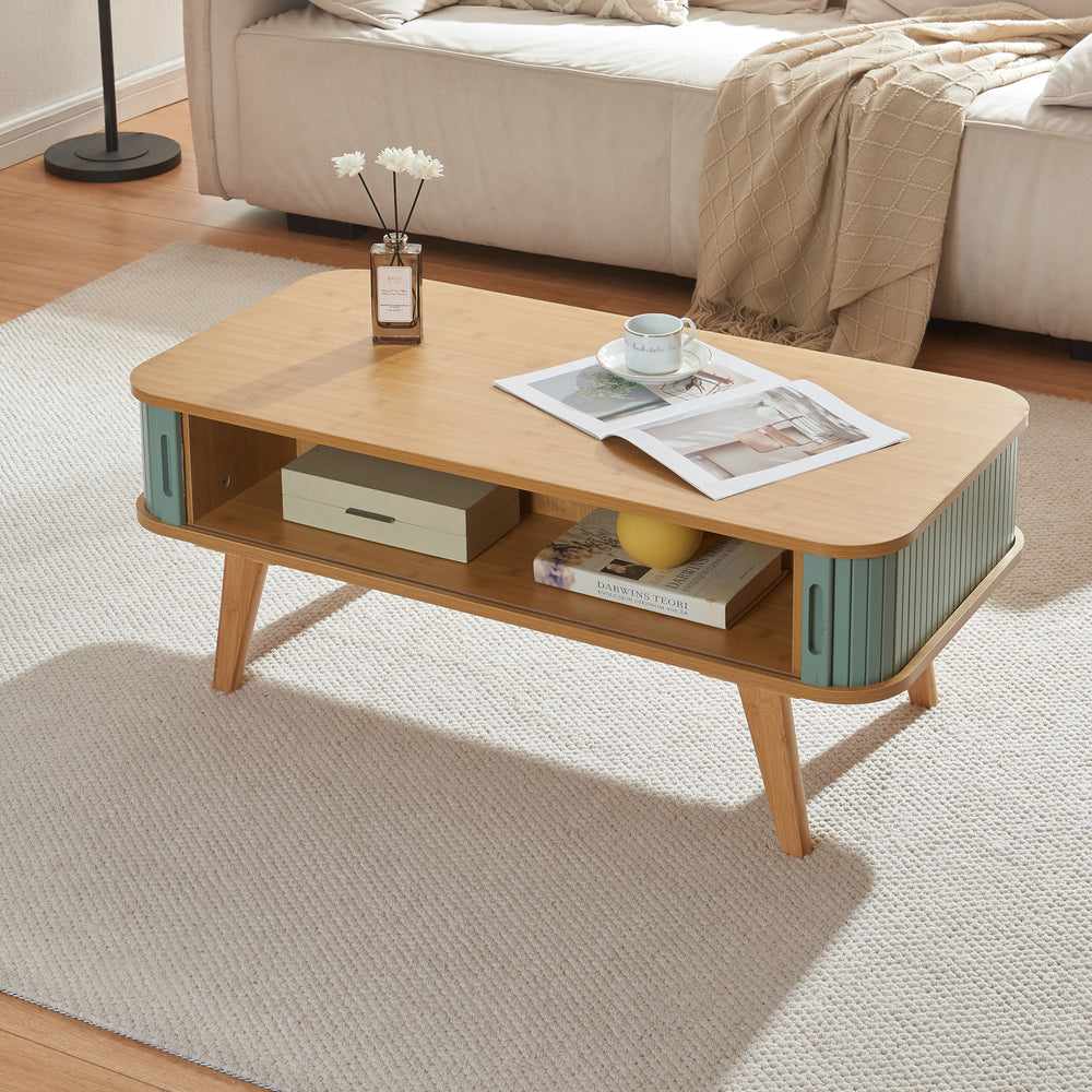 Table basse Tysvær bambou 100 x 50 x 40 cm [en.casa]