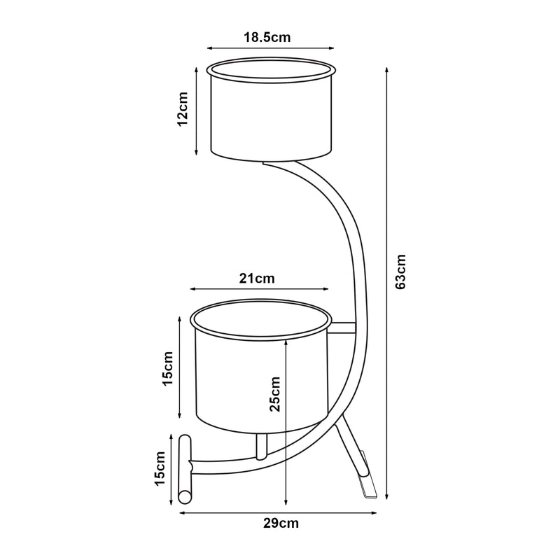 Maatschets Plantenstandaard Almelo 63x29x21 cm metaal [en.casa]