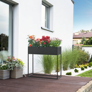 Plantenstandaard Joensuu 80x80x25 cm zwart [en.casa]