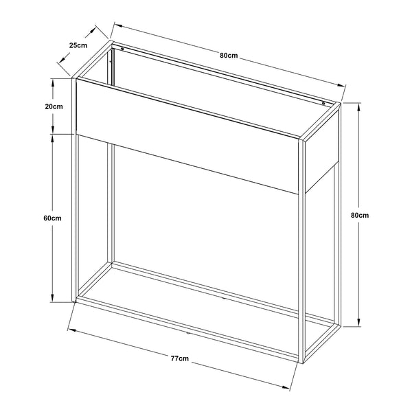 Plantenstandaard Joensuu 80x80x25 cm zwart [en.casa]