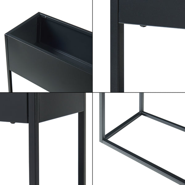 Plantenstandaard Joensuu 80x80x25 cm zwart [en.casa]