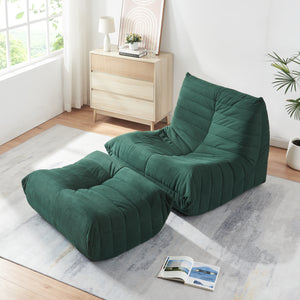 Fauteuil bas avec repose-pieds Kodsø 75x90x100 cm [en.casa]