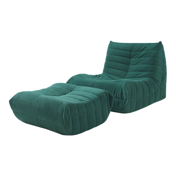 Fauteuil bas avec repose-pieds Kodsø 75x90x100 cm [en.casa]