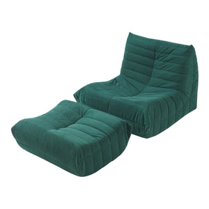 Fauteuil bas avec repose-pieds Kodsø 75x90x100 cm [en.casa]