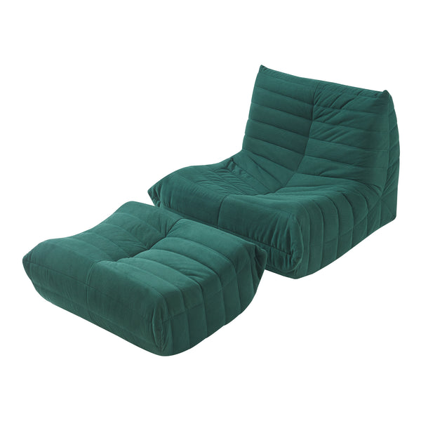 Fauteuil bas avec repose-pieds Kodsø 75x90x100 cm [en.casa]