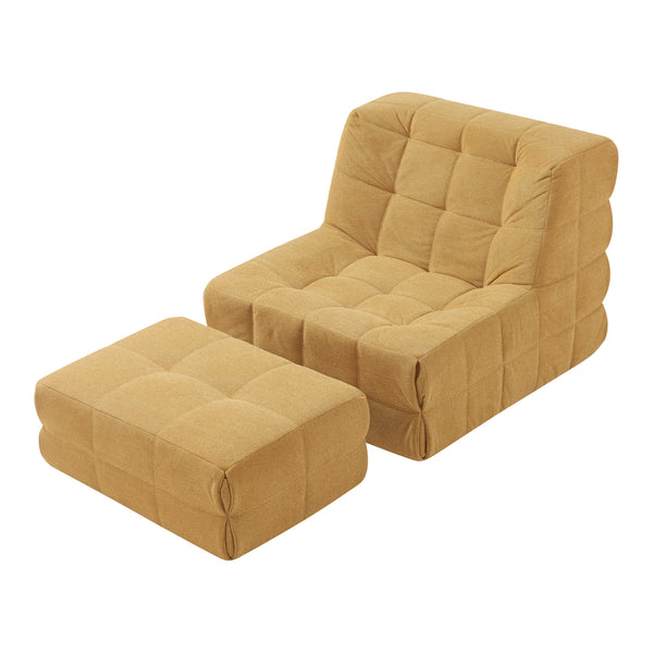 Fauteuil de sol Koskyvn avec repose-pieds 75 x 90 x 100 cm [en.casa]