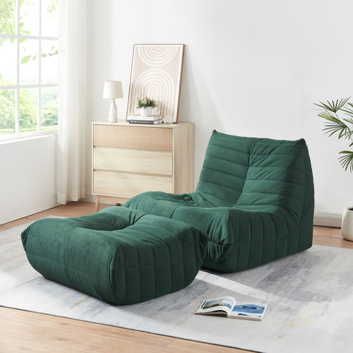 Fauteuil bas avec repose-pieds Kodsø 75x90x100 cm [en.casa]