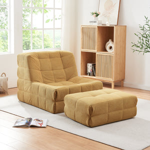 Fauteuil de sol Koskyvn avec repose-pieds 75 x 90 x 100 cm [en.casa]