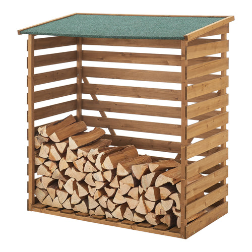 Houtopslag 123x116x64cm Naturel Vurenhout [en.casa] - premiumXL