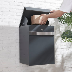 [en.casa] Brievenbus Sønderborg 58x44x35 cm antraciet - 2 varianten