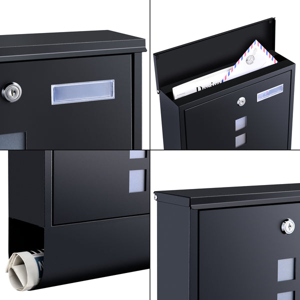 Boîte aux lettres Sanitz acier galvanisé 34x31x10 cm plusieurs couleurs [en.casa]
