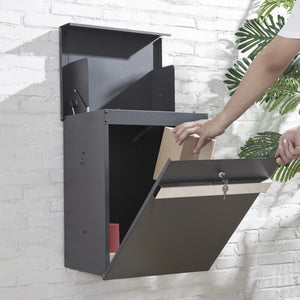 [en.casa] Brievenbus Sønderborg 58x44x35 cm antraciet - 2 varianten