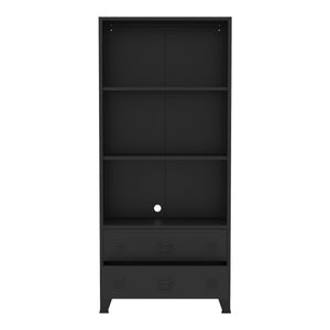 Bibliothèque haute Hammarland avec 2 tiroirs acier 180 x 80 x 40 cm [en.casa]