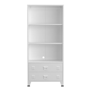 Bibliothèque haute Hammarland avec 2 tiroirs acier 180 x 80 x 40 cm [en.casa]