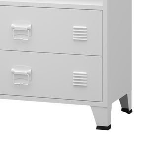 Bibliothèque haute Hammarland avec 2 tiroirs acier 180 x 80 x 40 cm [en.casa]