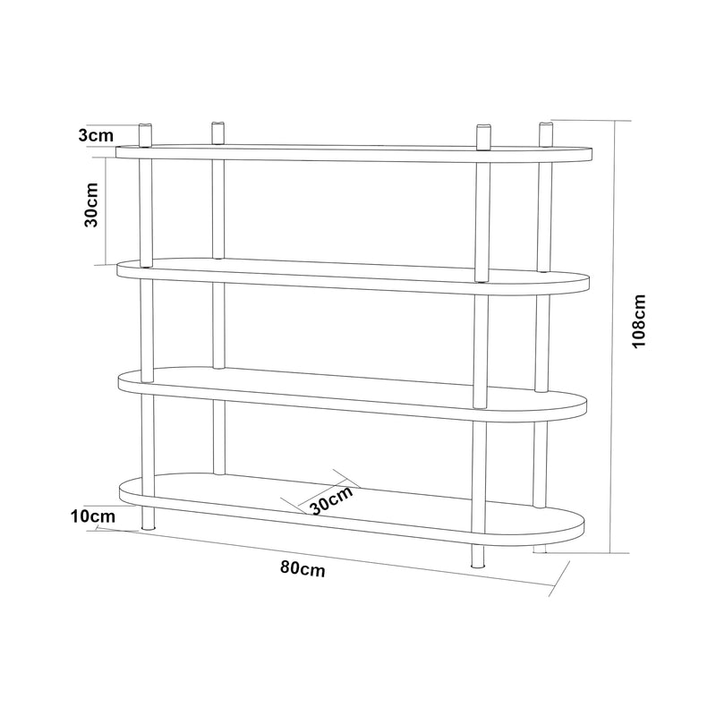 Croquis coté Étagère autoportante Øvre [en.casa]