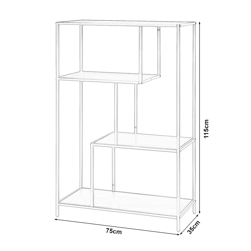 Maatschets [en.casa] Boekenkast Reisjärvi open kast 115x75x35 cm - 2 varianten