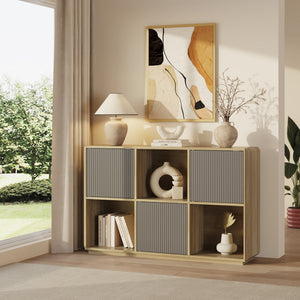 Buffet Trömi 75 x 120 x 30 cm effet chêne gris [en.casa]