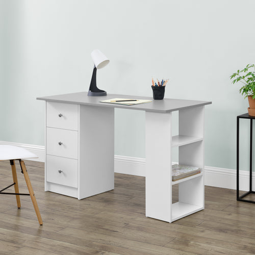Schreibtisch Lemberg 120x50x72 cm met lades + plank en.casa - premiumXL