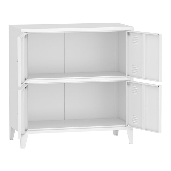 Armoire de bureau métallique Hamina à 4 portes acier 82 x 80 x 40 cm [en.casa]