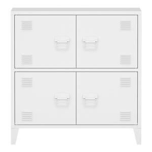 Armoire de bureau métallique Hamina à 4 portes acier 82 x 80 x 40 cm [en.casa]