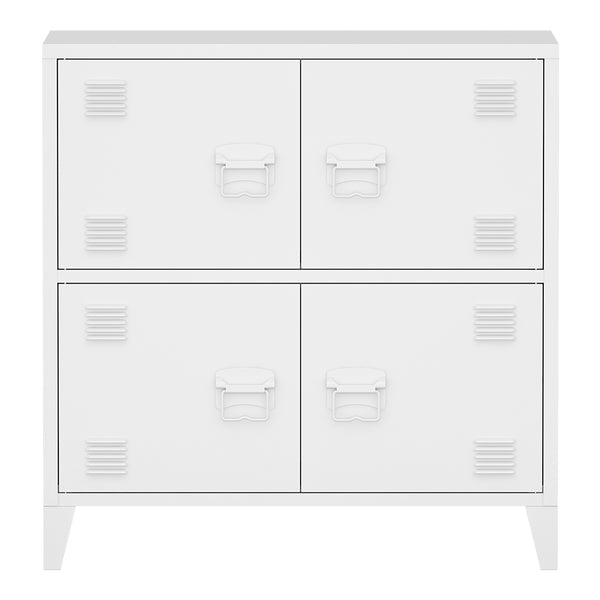 Armoire de bureau métallique Hamina à 4 portes acier 82 x 80 x 40 cm [en.casa]