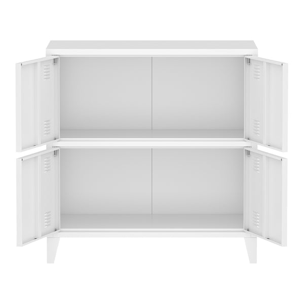 Armoire de bureau métallique Hamina à 4 portes acier 82 x 80 x 40 cm [en.casa]