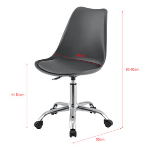 Chaise de Bureau Atherton à Roulettes Réglable en Hauteur Similcuir [en.casa]
