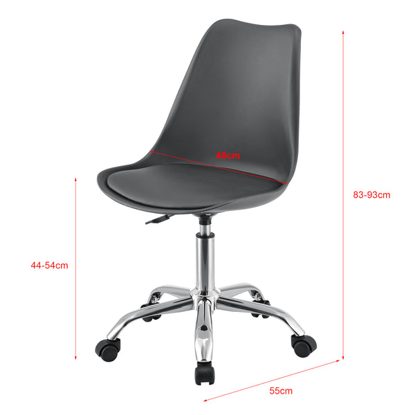 Chaise de Bureau Atherton à Roulettes Réglable en Hauteur Similcuir [en.casa]