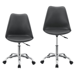 Chaise de Bureau Atherton à Roulettes Réglable en Hauteur Similcuir [en.casa]
