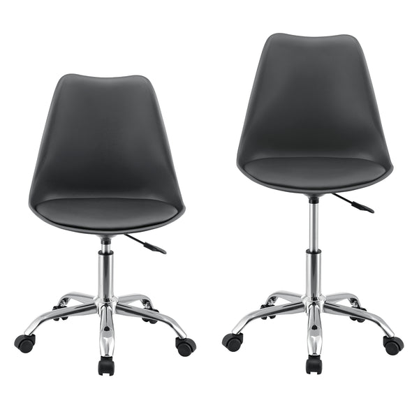 Chaise de Bureau Atherton à Roulettes Réglable en Hauteur Similcuir [en.casa]