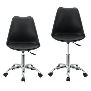 Chaise de Bureau Atherton à Roulettes Réglable en Hauteur Similcuir [en.casa]