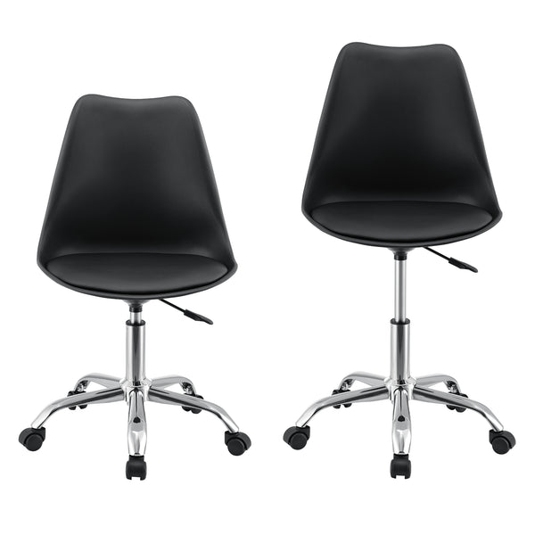 Chaise de Bureau Atherton à Roulettes Réglable en Hauteur Similcuir [en.casa]