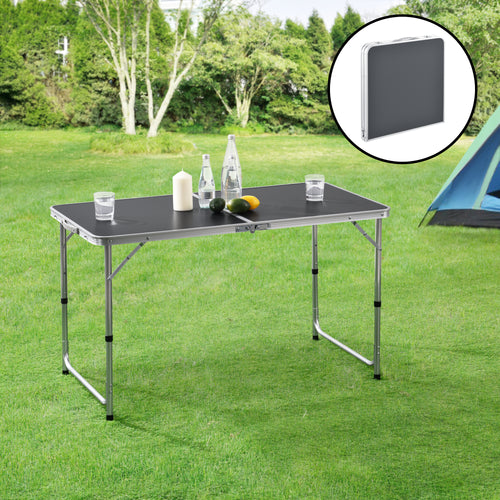 Table de Camping Pliable en Aluminium et MDF avec Hauteur Réglable Table de Jardin